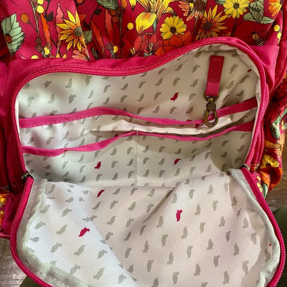 Sakroots Backpack: Raspberry In Bloom, Pink, padded laptop bag, Artists Circle - Picture 11 of 16